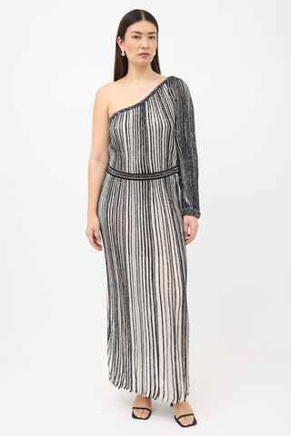 Missoni Knit Sequined One Shoulder Dress