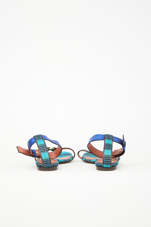 Missoni Leather Striped Sandal