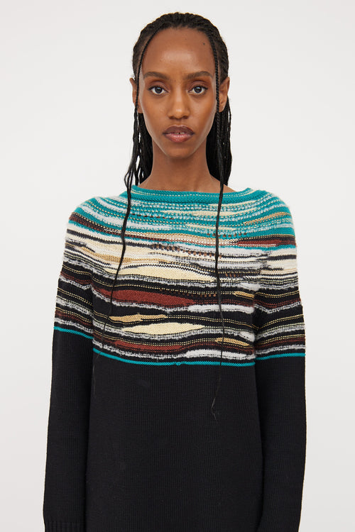 M Missoni Green & Multi Knit Sweater