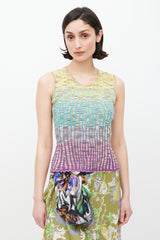 Missoni M Yellow & Multicolour Ribbed Tank Top