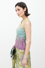 Missoni M Yellow & Multicolour Ribbed Tank Top