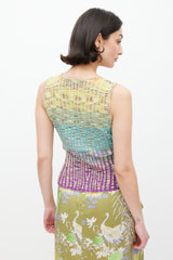 Missoni M Yellow & Multicolour Ribbed Tank Top