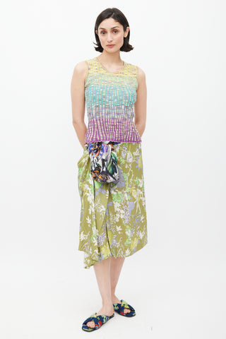 Missoni M Yellow & Multicolour Ribbed Tank Top