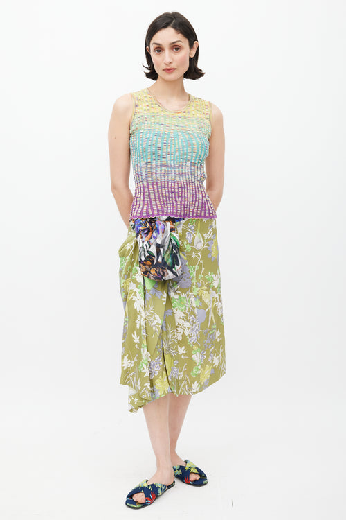 Missoni M Yellow & Multicolour Ribbed Tank Top