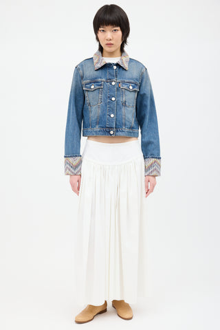 Missoni Medium Wash Denim & Multi Woven Jacket