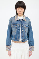 Missoni Medium Wash Denim & Multi Woven Jacket