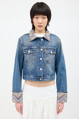 Missoni Medium Wash Denim & Multi Woven Jacket
