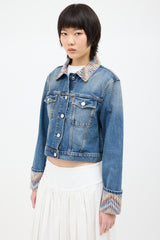 Missoni Medium Wash Denim & Multi Woven Jacket