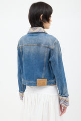 Missoni Medium Wash Denim & Multi Woven Jacket