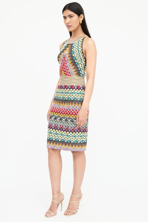 Missoni Metallic Knit Sleeveless Dress