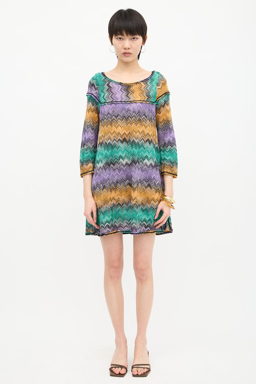 Missoni Metallic Chevron Knit Dress