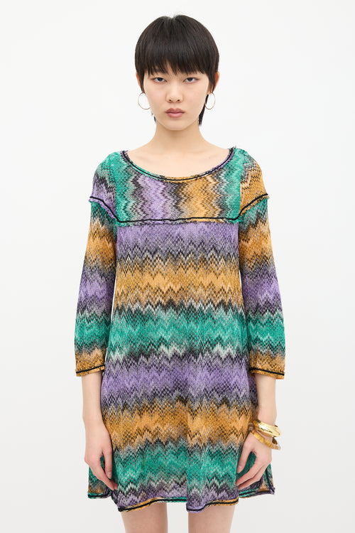 Missoni Metallic Chevron Knit Dress