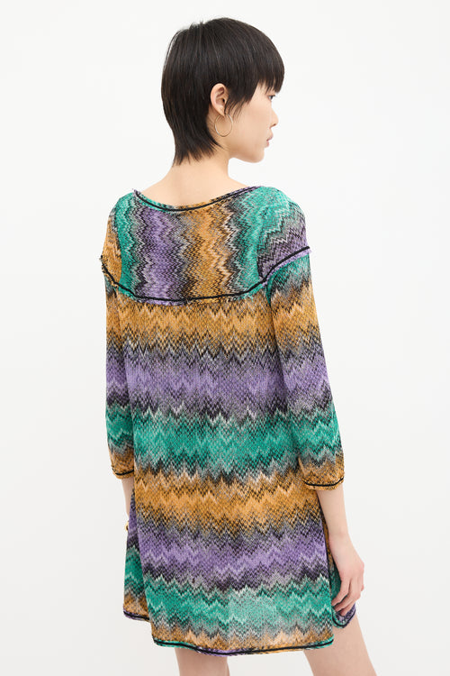 Missoni Metallic Chevron Knit Dress