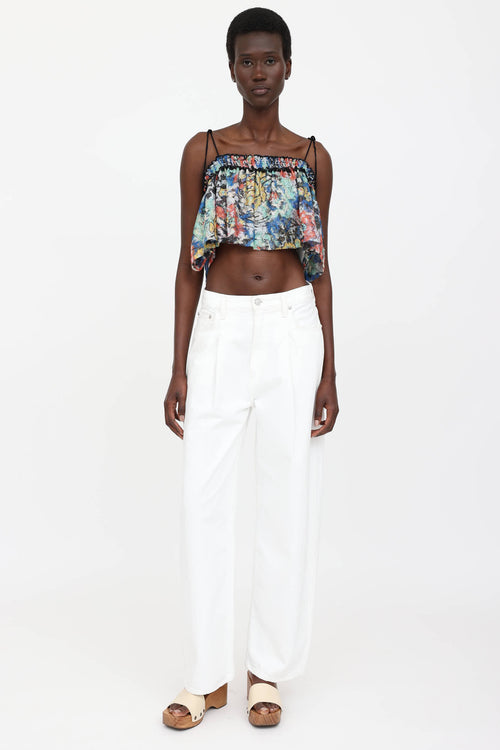 Metallic Tie Cropped Top