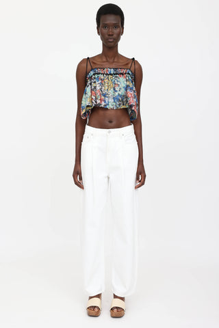 Metallic Tie Cropped Top