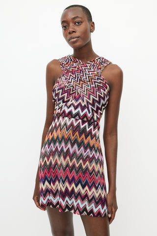 Missoni Multicolour Metallic Chevron Knit Dress