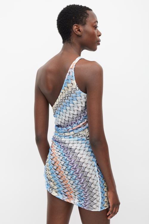 Missoni Multicolour Sparkly Woven One Shoulder Dress