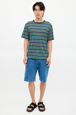 Missoni Navy & Multicolour Striped Woven T-Shirt