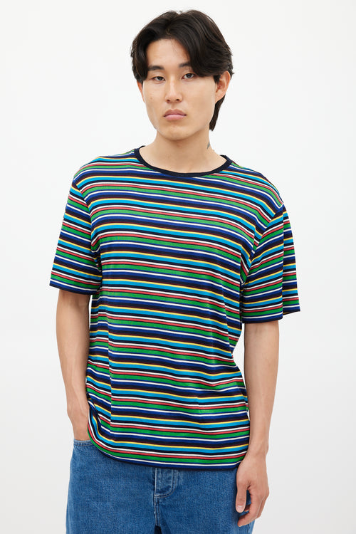 Missoni Navy & Multicolour Striped Woven T-Shirt
