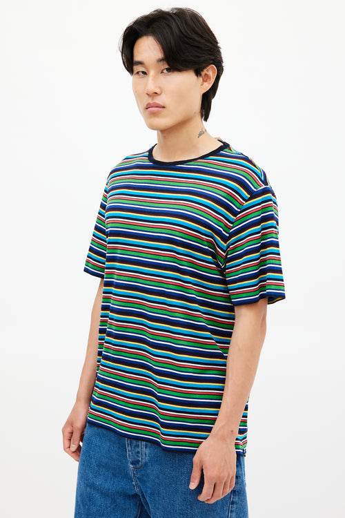 Missoni Navy & Multicolour Striped Woven T-Shirt