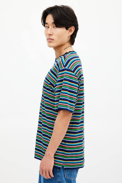 Missoni Navy & Multicolour Striped Woven T-Shirt
