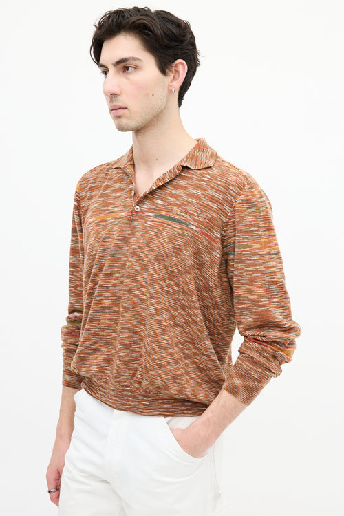 Missoni Orange & Multi Marled Knit Top