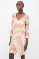 Missoni Orange & Multicolour Knit Dress