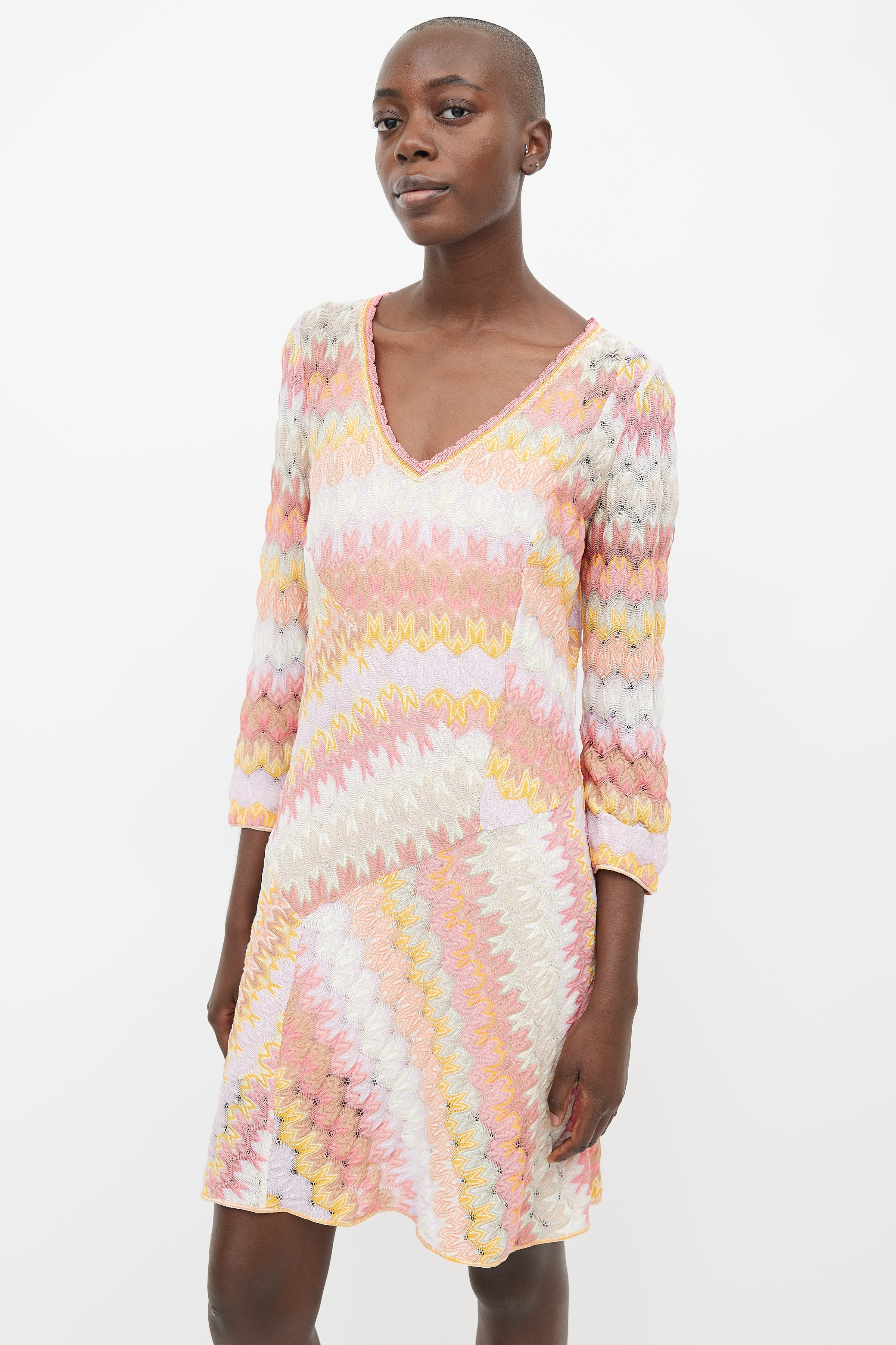 Missoni // Orange & Multicolour Knit Dress VSP Consignment Missoni // Orange & Multicolour Knit Dress VSP Consignment