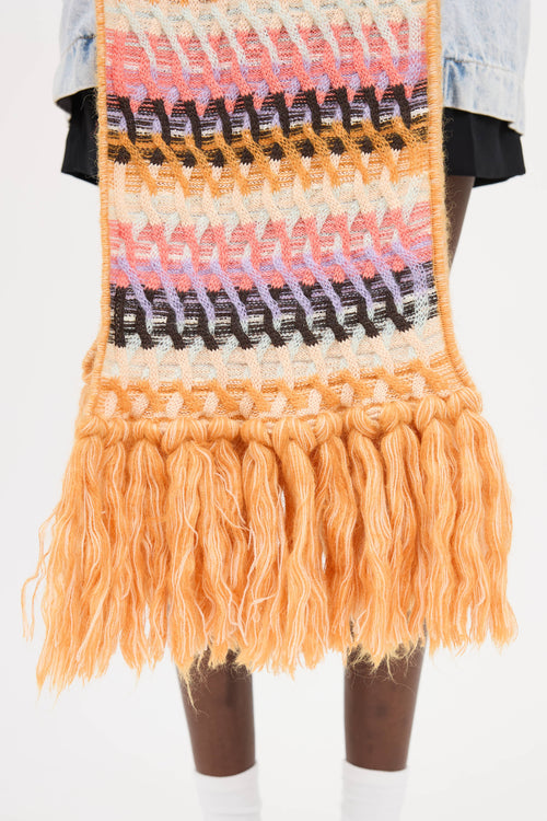 Missoni Mohair Knit Striped Scarf