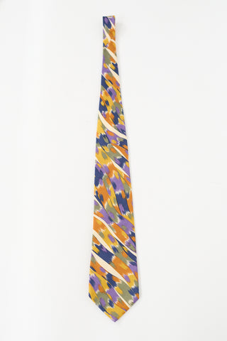 Missoni Orange & Multicolour Silk Abstract Tie