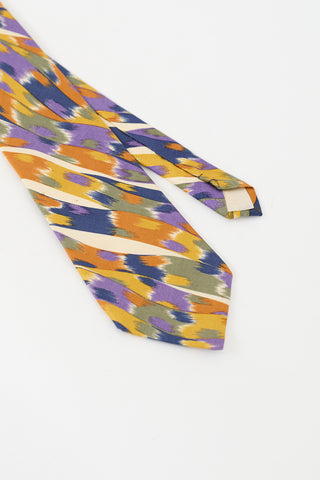 Missoni Orange & Multicolour Silk Abstract Tie