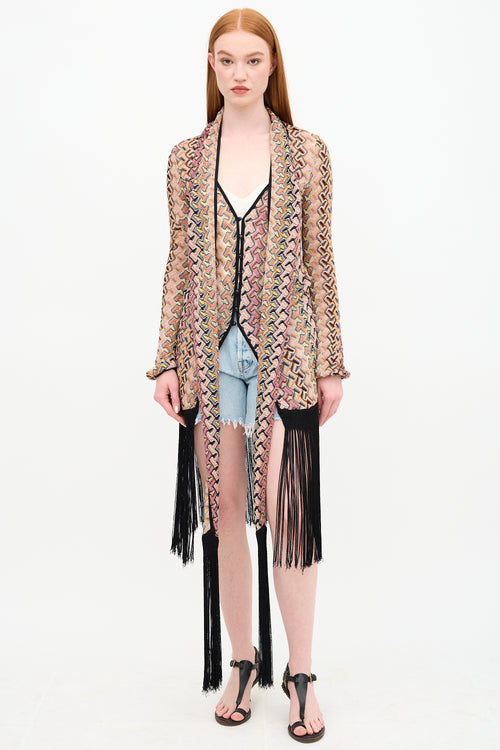 Missoni Patterned Fringe Cardigan