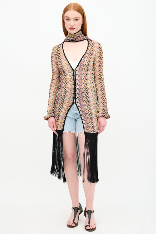 Missoni Patterned Fringe Cardigan