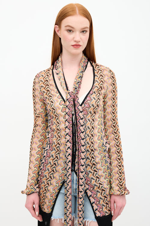 Missoni Patterned Fringe Cardigan