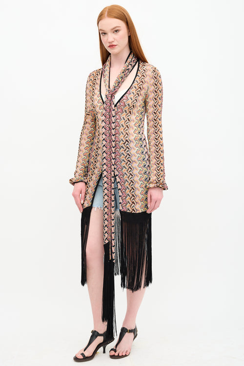 Missoni Patterned Fringe Cardigan