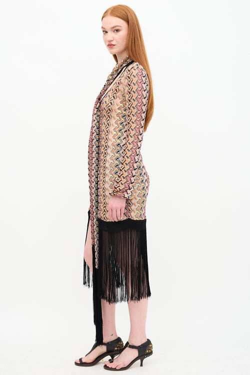 Missoni Patterned Fringe Cardigan