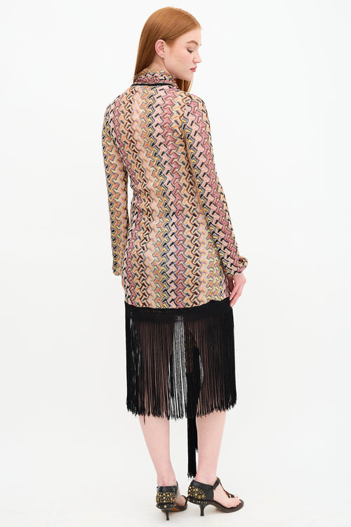 Missoni Patterned Fringe Cardigan
