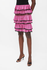 Missoni Pink & Black Knit Ruffle Tiered Skirt