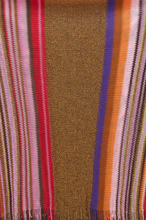 Missoni Pink & Multicolour Metallic Striped Scarf