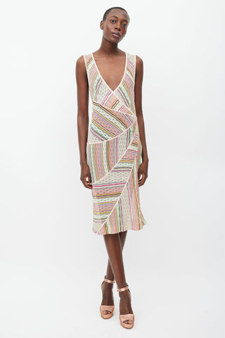Missoni Pink & Multicolour Striped Knit Dress