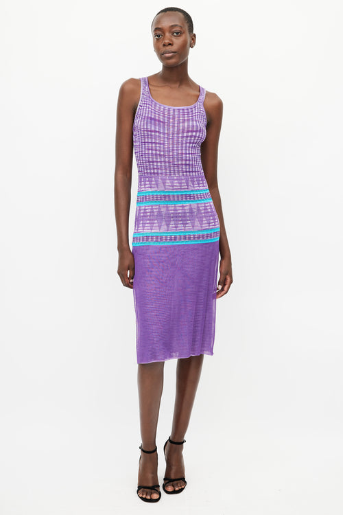 Missoni Purple & Blue Knit Midi Dress