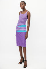 Missoni Purple & Blue Knit Midi Dress
