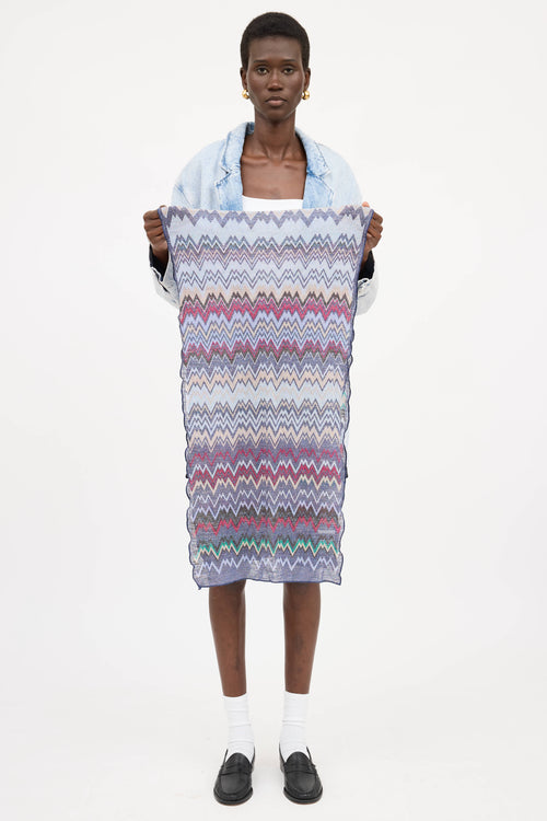 Missoni Wool Geometric Metallic Scarf
