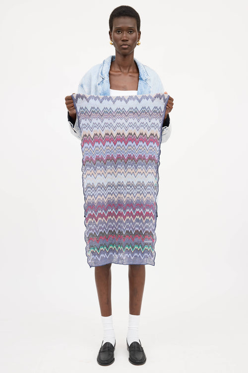 Missoni Wool Geometric Metallic Scarf