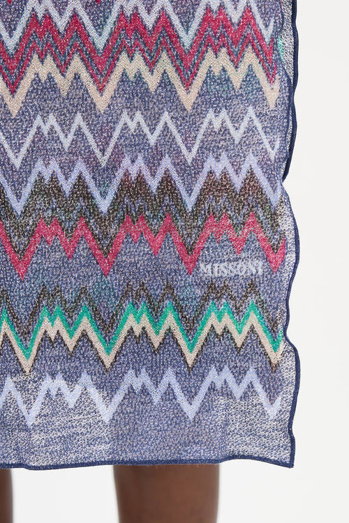Missoni Wool Geometric Metallic Scarf