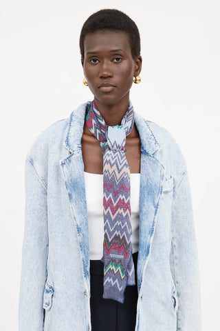 Missoni Wool Geometric Metallic Scarf