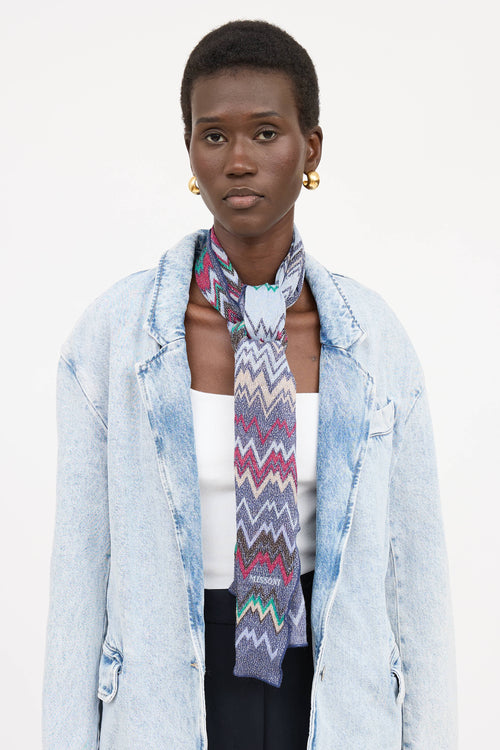 Missoni Wool Geometric Metallic Scarf