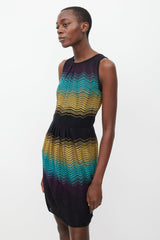 Missoni Purple & Multicolour Striped Knit Dress