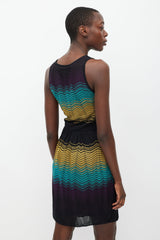 Missoni Purple & Multicolour Striped Knit Dress