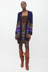 Missoni Purple & Multicolour Waved Stripe Cardigan